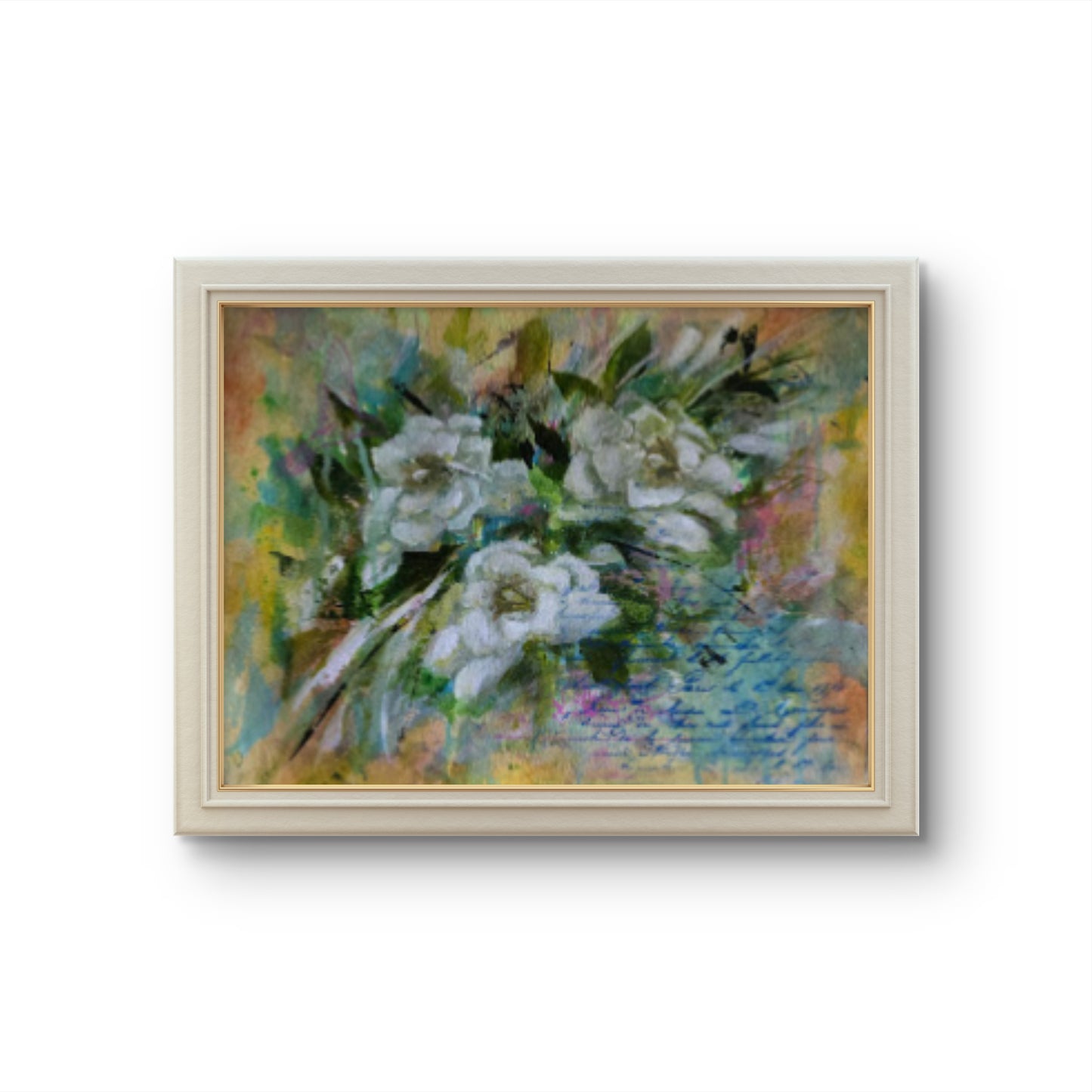 Pure As White | Original Floral Painting | 13 × 16 Approx.