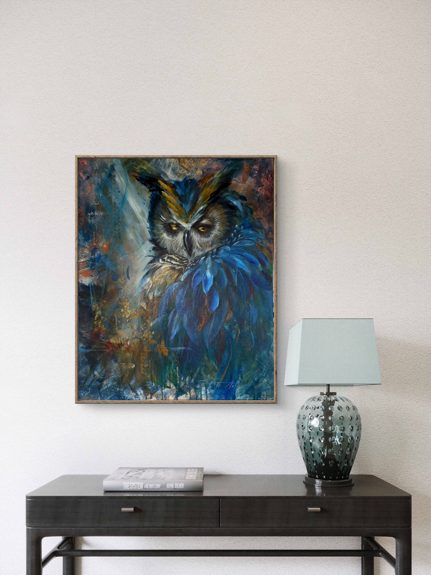 Blue Bayou | Original Owl Painting | 24 × 30 | Margie Montante