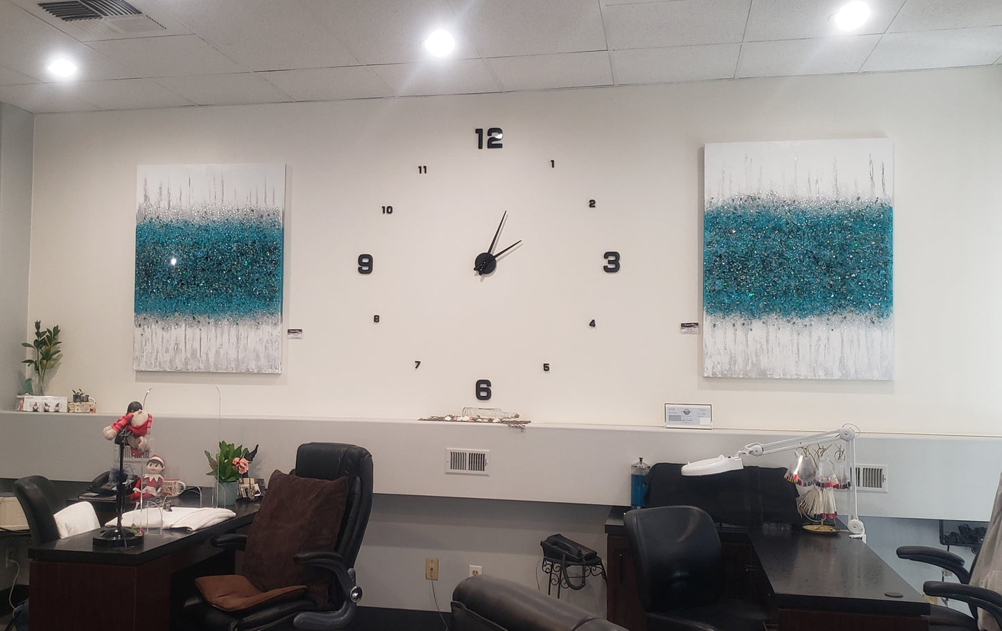 Turquoise Bling Art Decor 2pc.