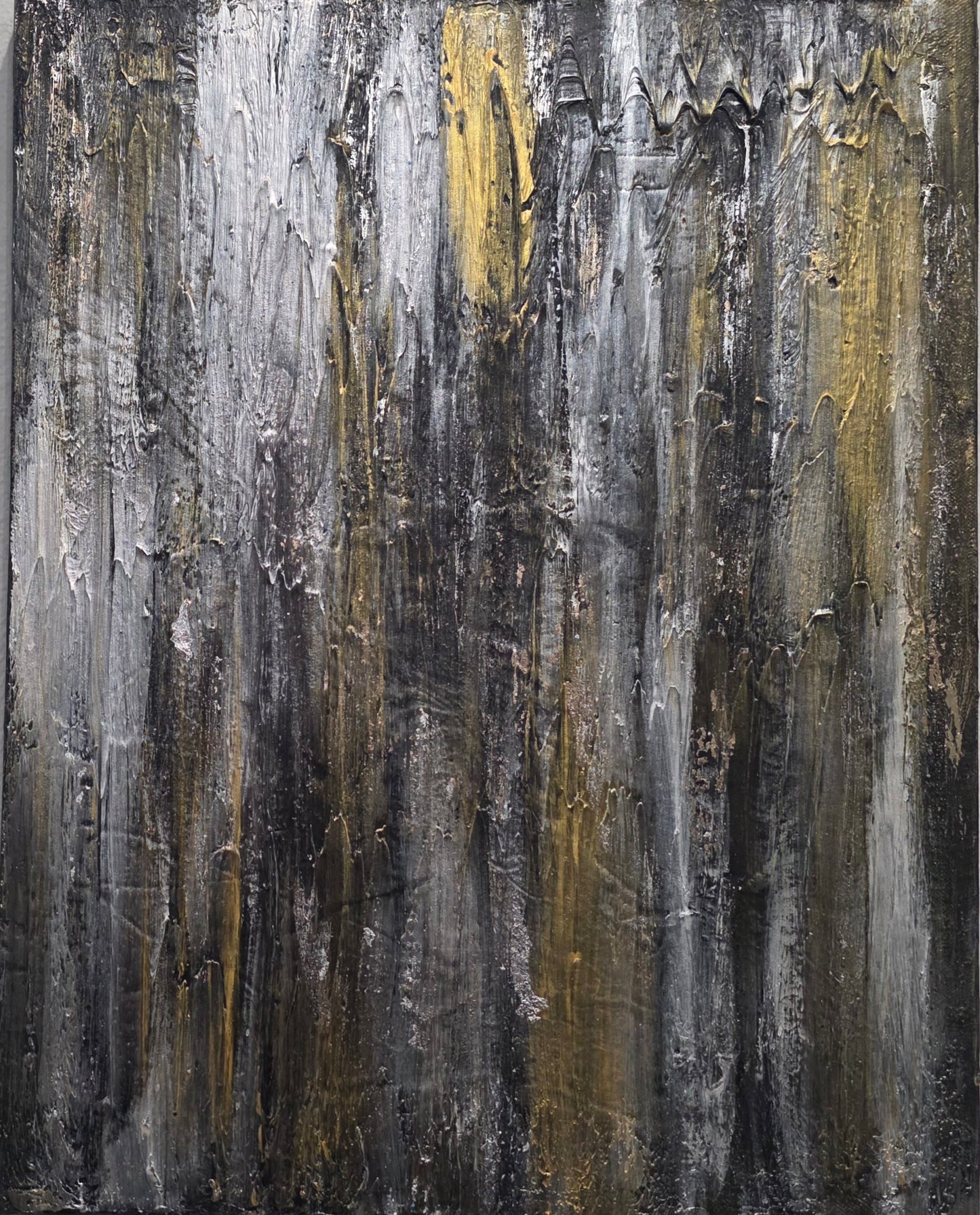 Black silver and gold textured Abstract