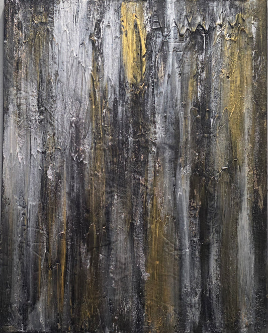 Black silver and gold textured Abstract
