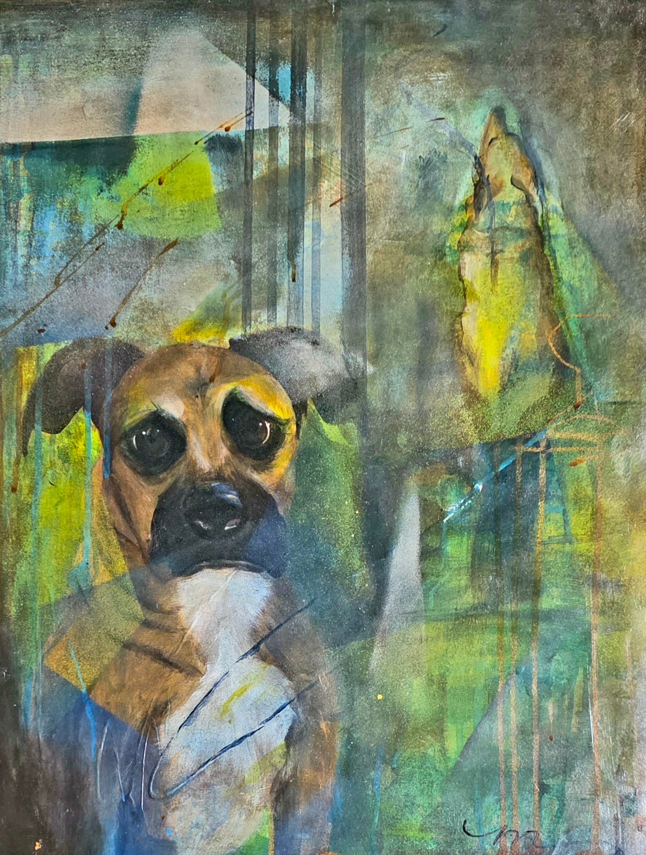 Chopper | Original Dog Portrait Painting