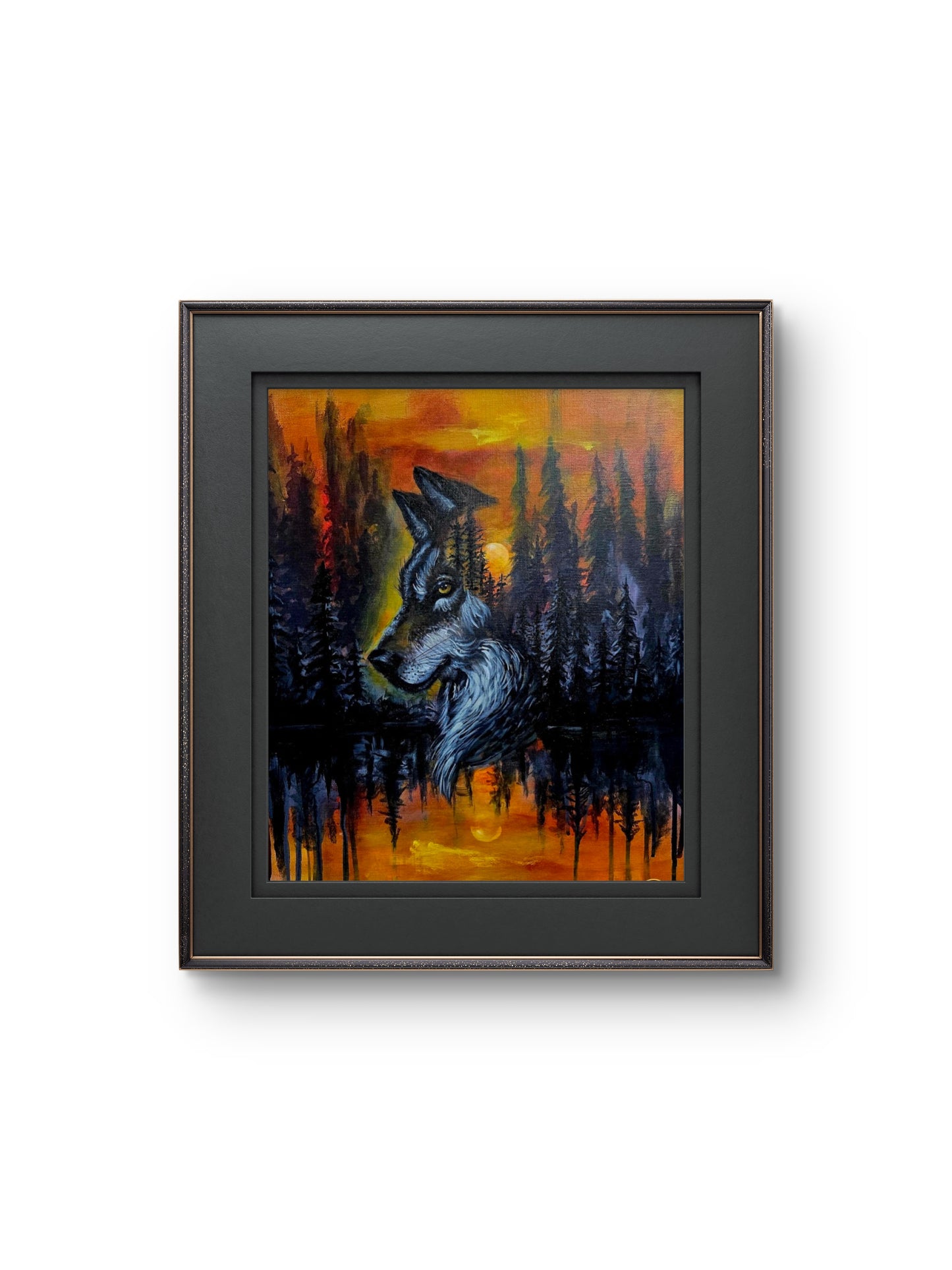 0 Six | 16X20" Original Wolf Painting | Margie Montante