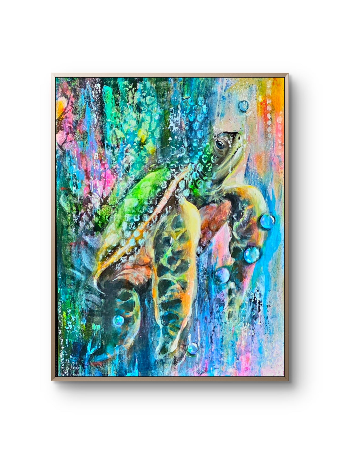Just Keep Swimming | Original Sea Turtle Painting
