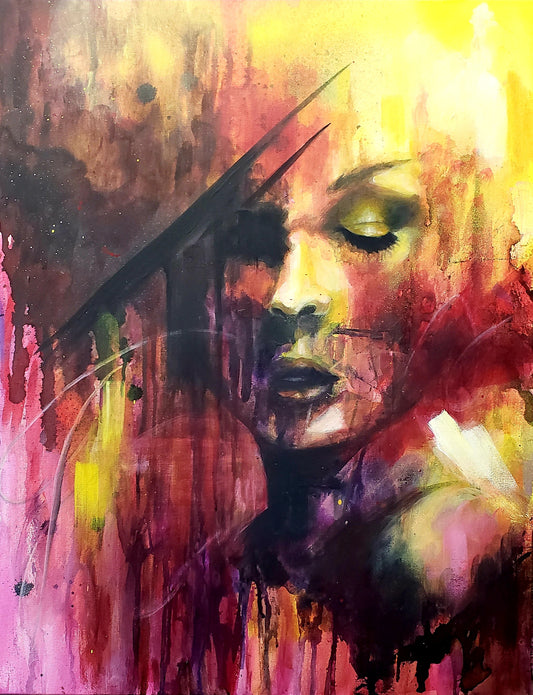 "WISHFUL THINKING" Abstract Realism Woman Art | Original Oil Painting 22x28
