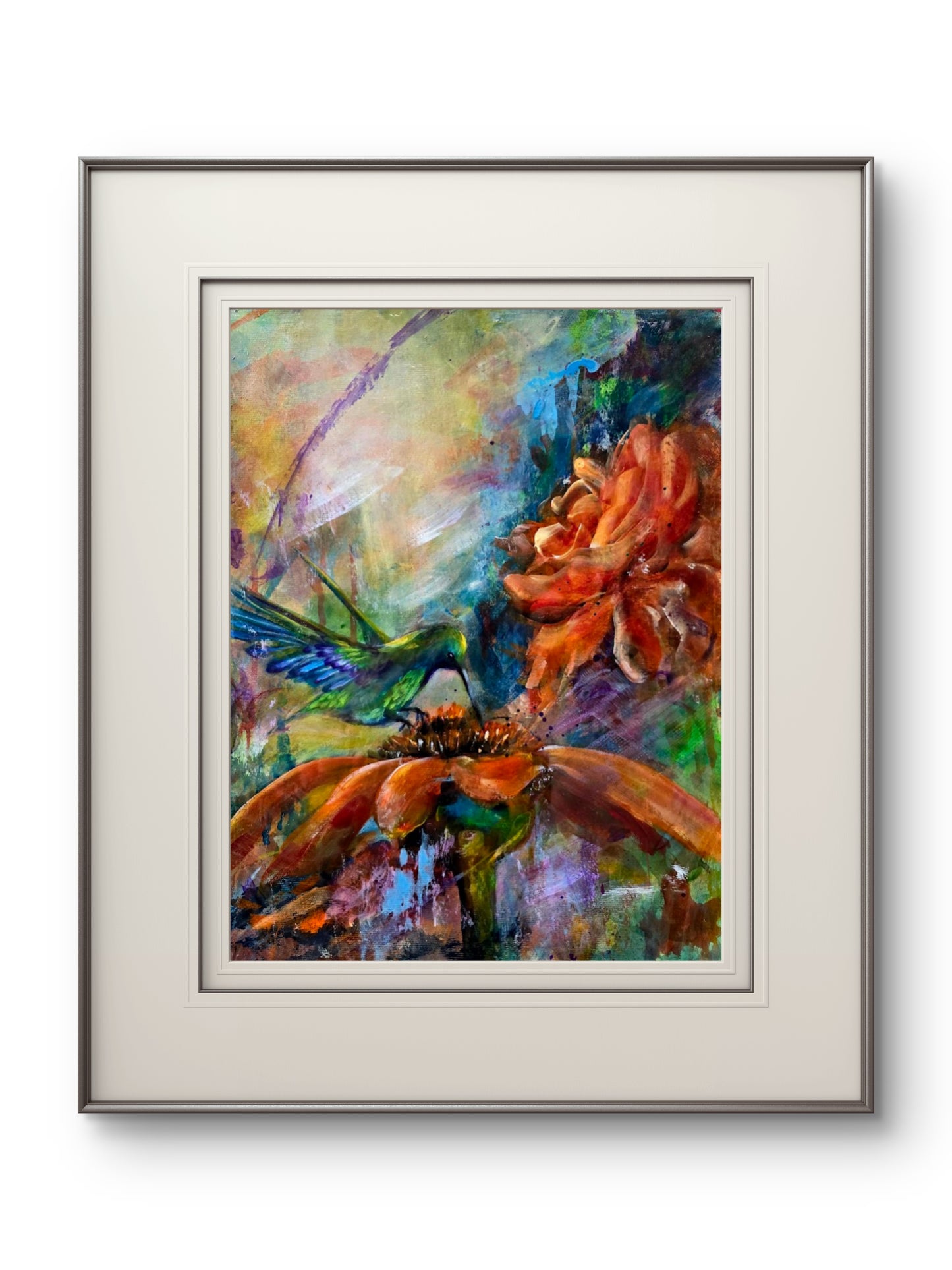Loving on Love | Original Hummingbird Paintinge