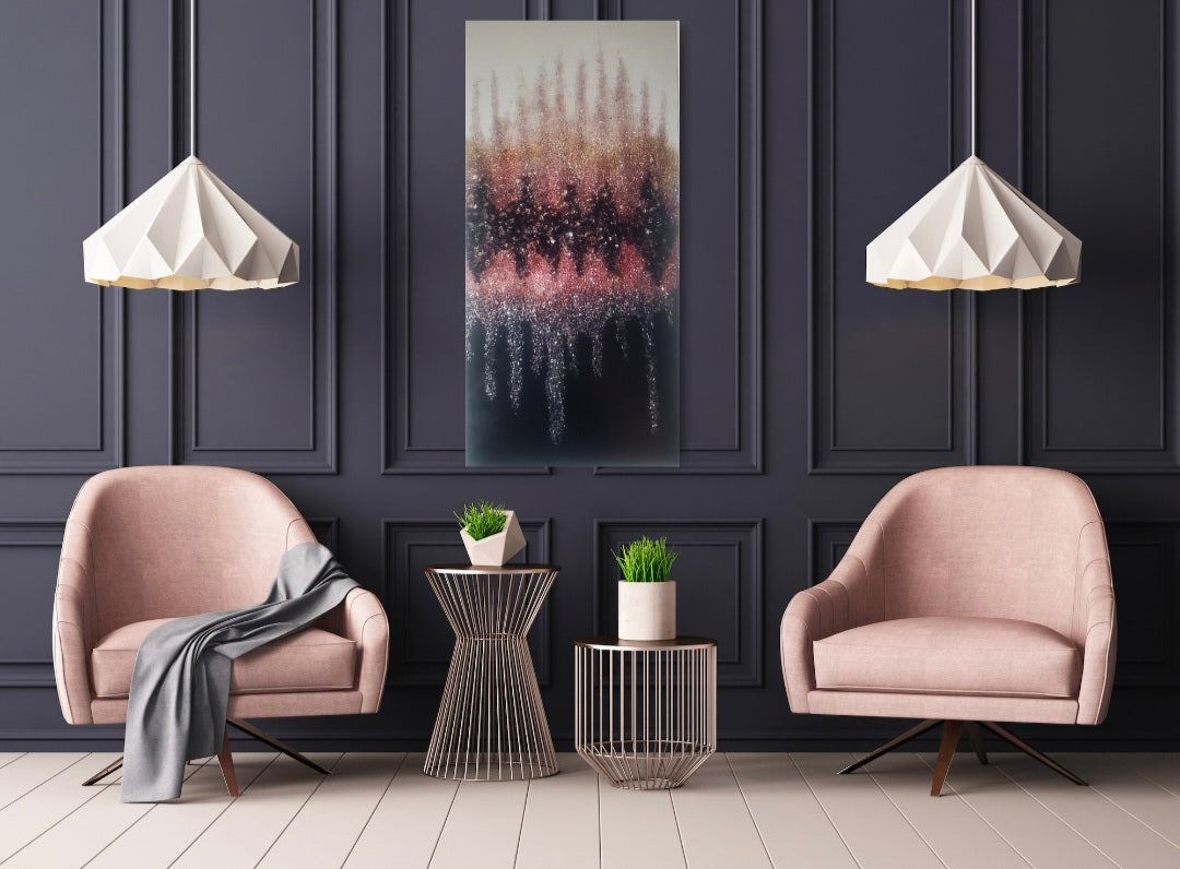 Tall Pink Bling Art