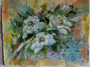 Pure As White | Original Floral Painting | 13 × 16 Approx.