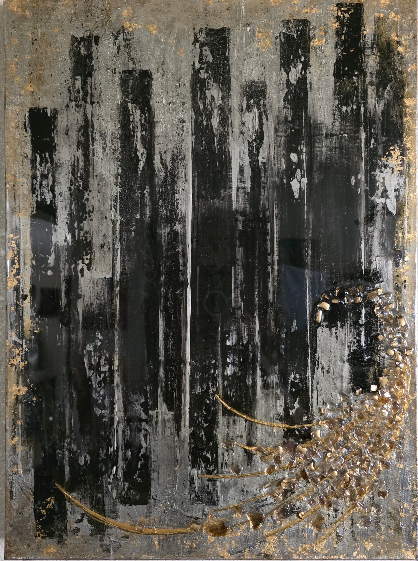 Black Silver & Gold  Swirls