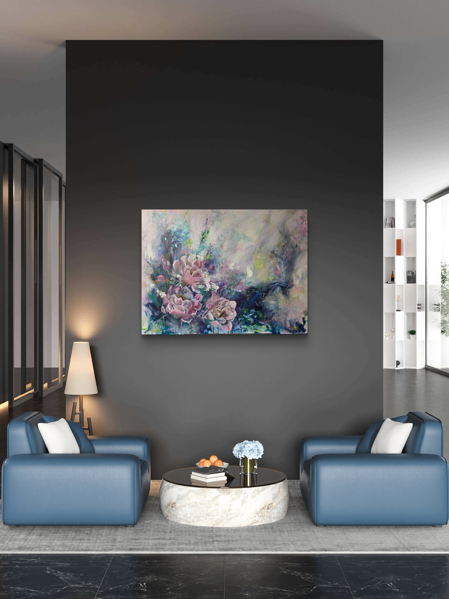 Blue Skies with Love / An original Floral Painting