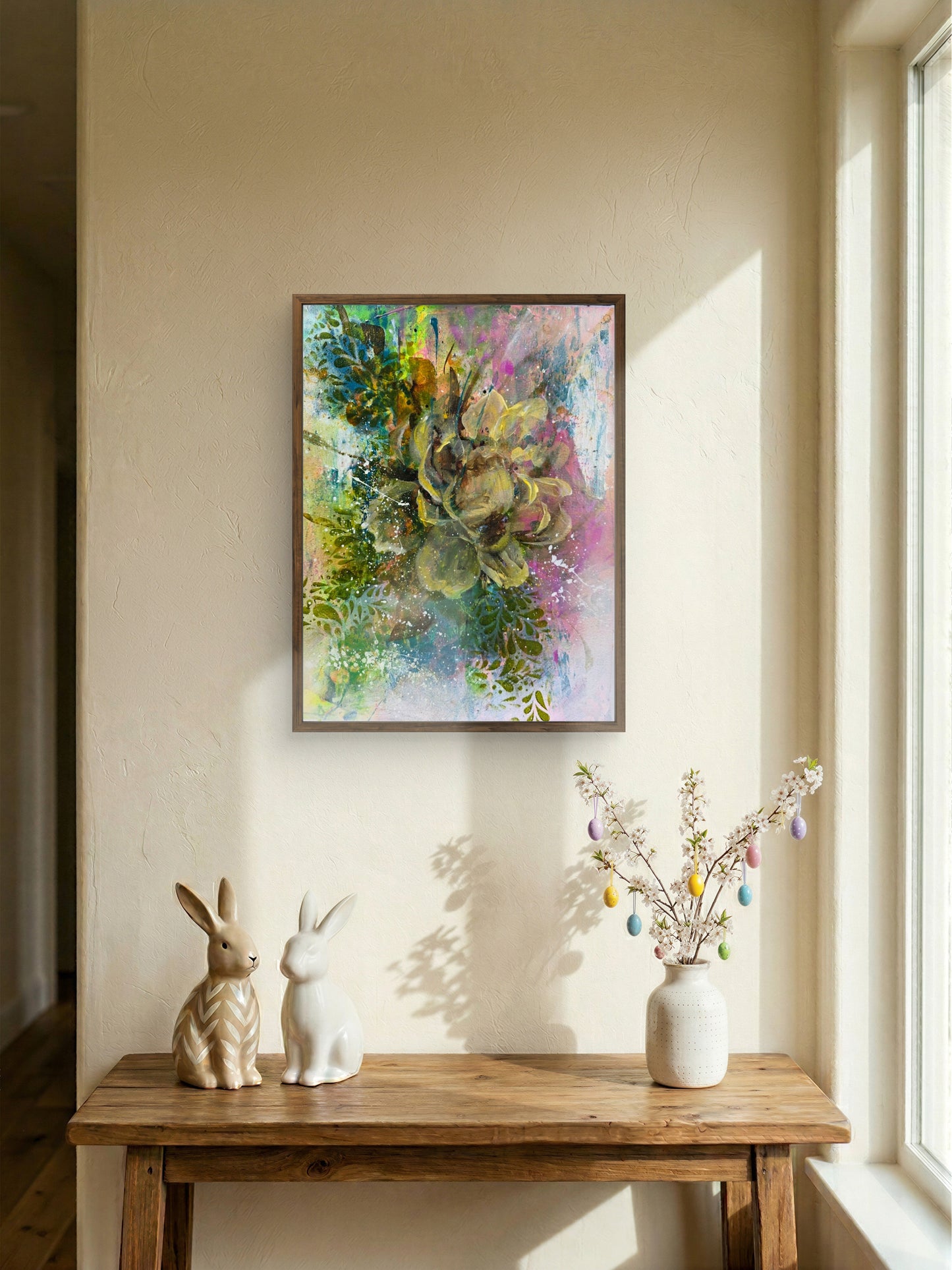 Joy and Happiness | Original Abstract Floral Painting | 12×16 | Margie Montante
