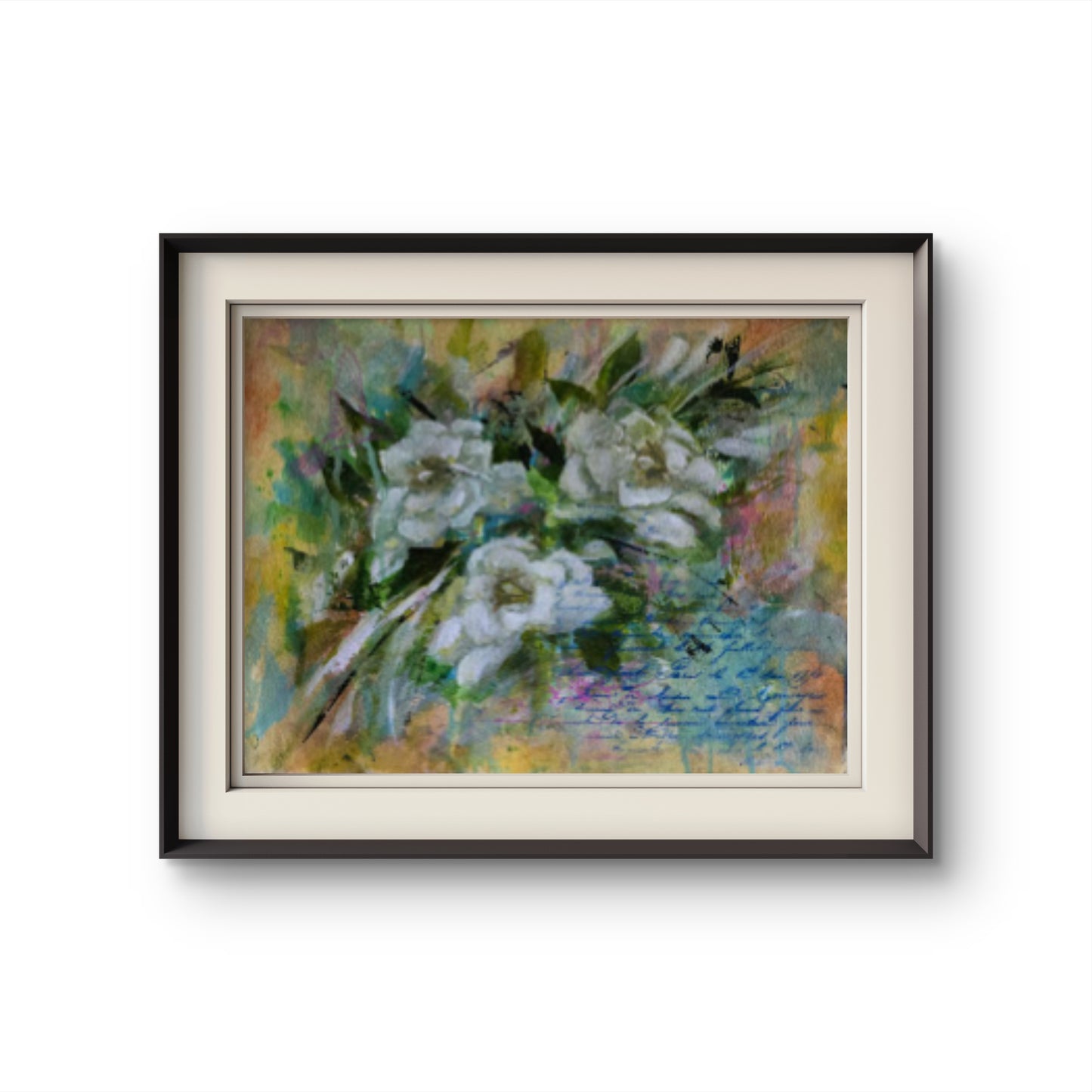 Pure As White | Original Floral Painting | 13 × 16 Approx.