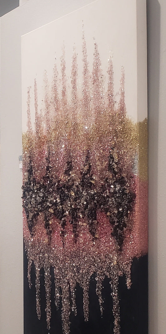 Tall Pink Bling Art