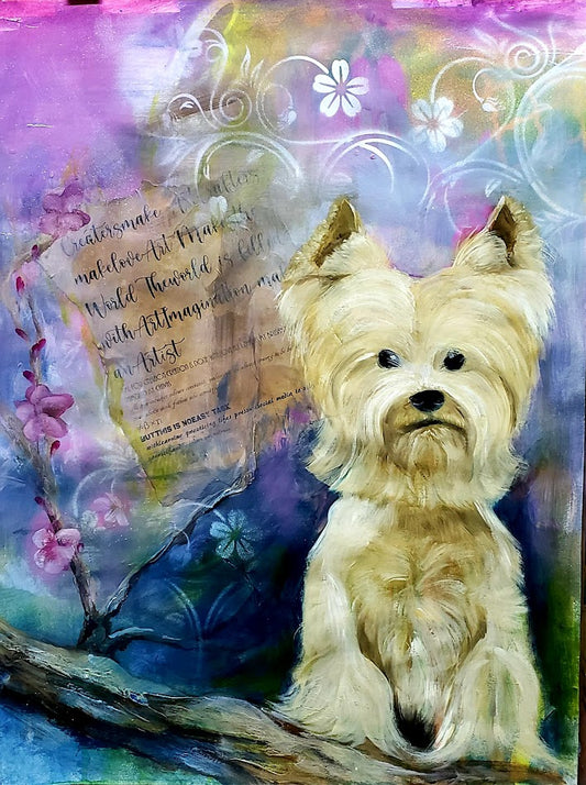 My Tiny Heart | Original Yorkie Painting | Margie Montante