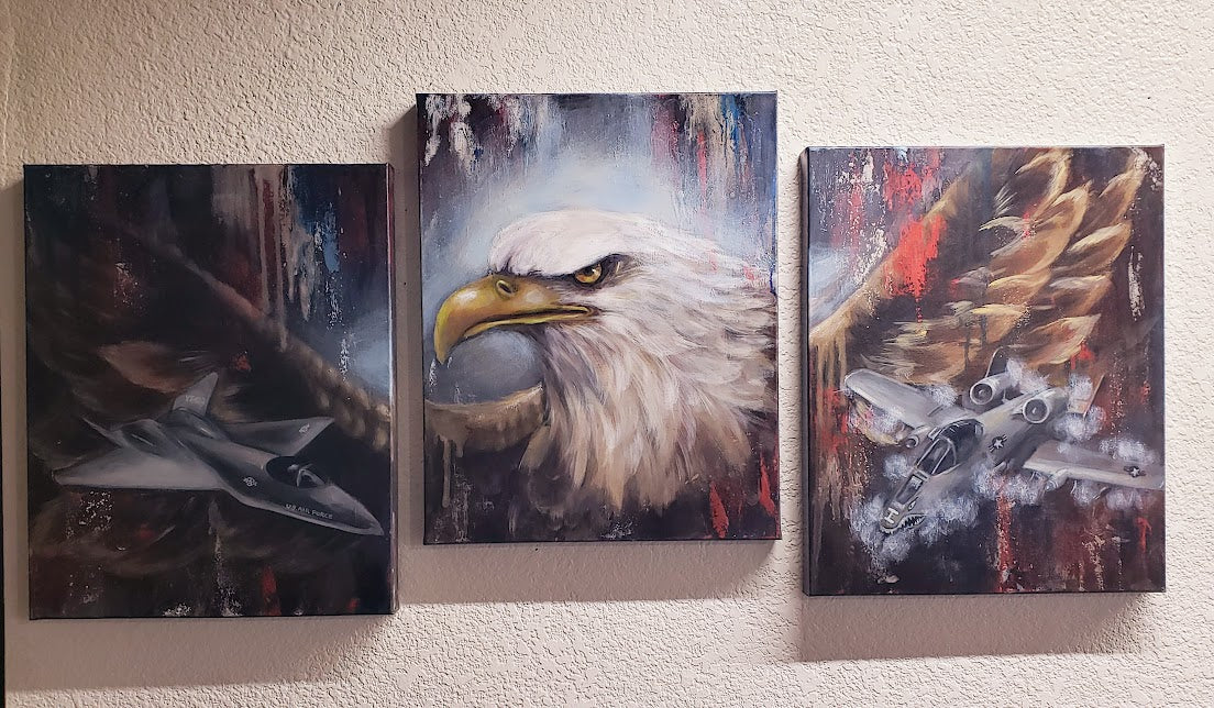 Guardians of Freedom | Original Military Triptych | Margie Montante