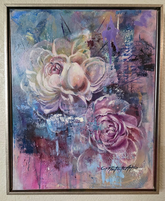BLUSH OF MORNING | Original Abstract Floral Painting | Margie Montante