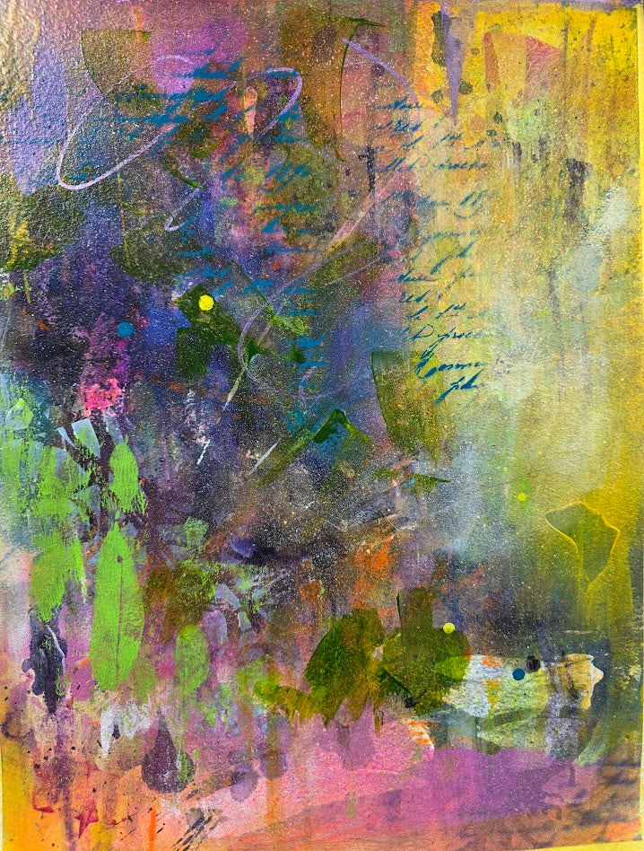 Before the Bloom II | Original Abstract Botanical Painting | 12 × 16
