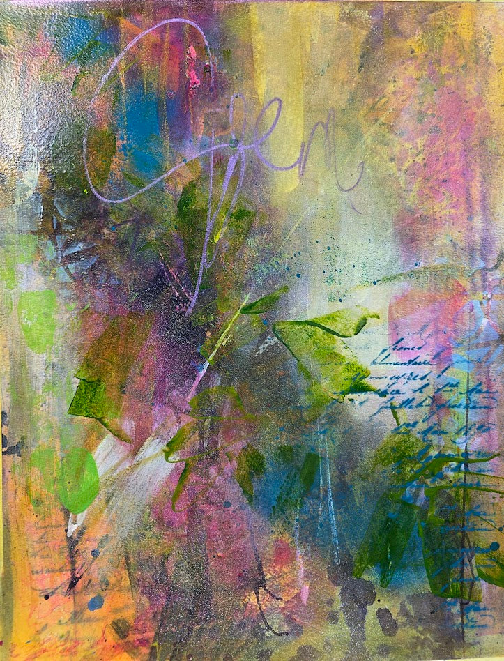 Before the Bloom I | Original Abstract Botanical Painting | 12 × 16