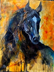 MIDNIGHT SPIRIT| Original Black Horse Painting