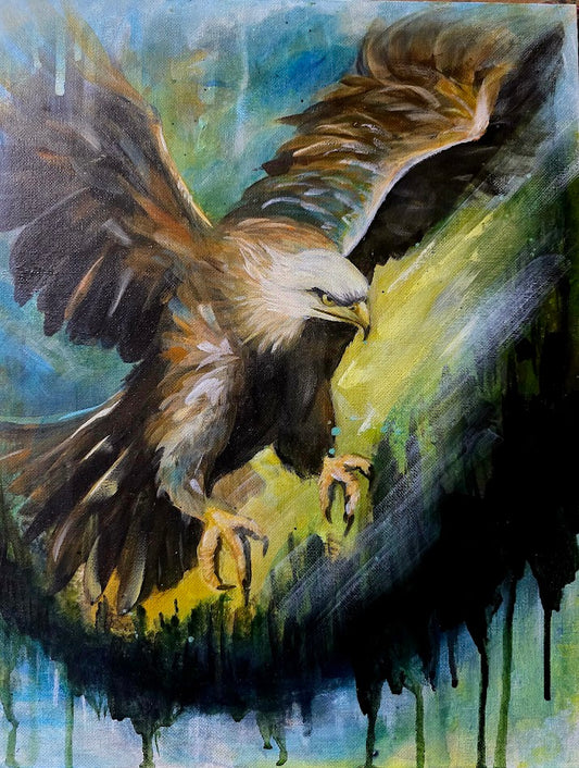 Puzzled in the Quiet Dawn/ORIGINAL ACRYLIC ART/ EAGLE