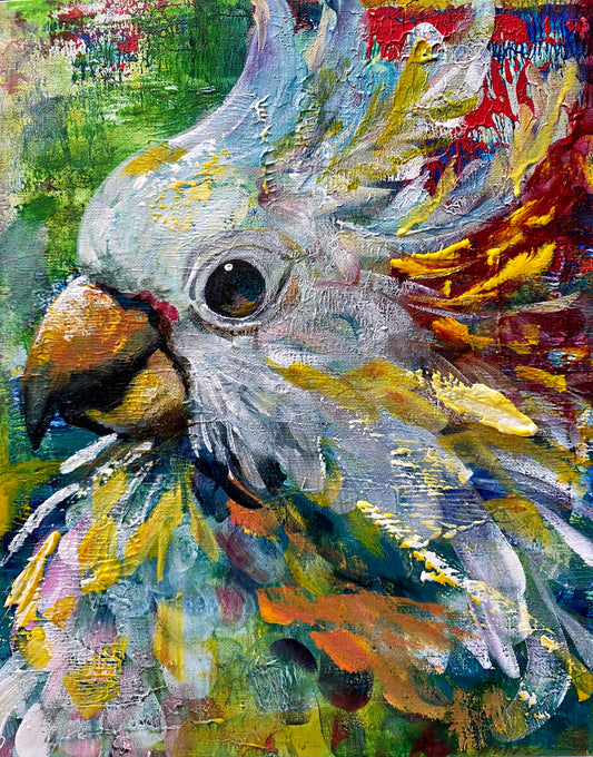 Little Sunshine /12x16 "Cockatoo original Bird Art