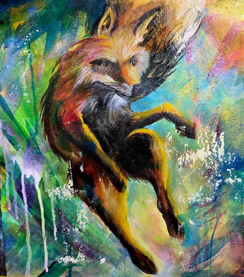 SLICK/ FOX ABSTRACT ORINGINAL ART/ MARGIE MONTANTE