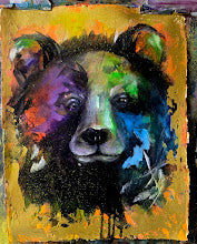 BOLD SOUL| Original Colorful Bear Painting | Margie Montante