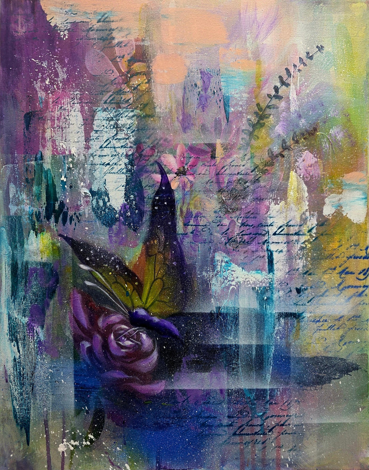 A Touch of Life | Original Abstract Floral Painting | Margie Montante