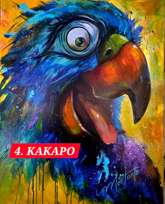 Kakapo | Original Cartoon Painting/ 22X28X1.5