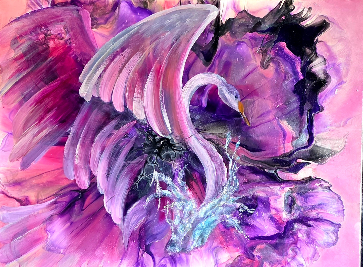 Grace in the Waters | Original Swan Painting