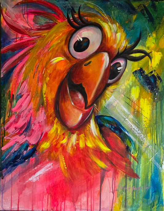 Lady Drama | Original Cartoon Painting | Series 2 of 5 | 22×28X1.5