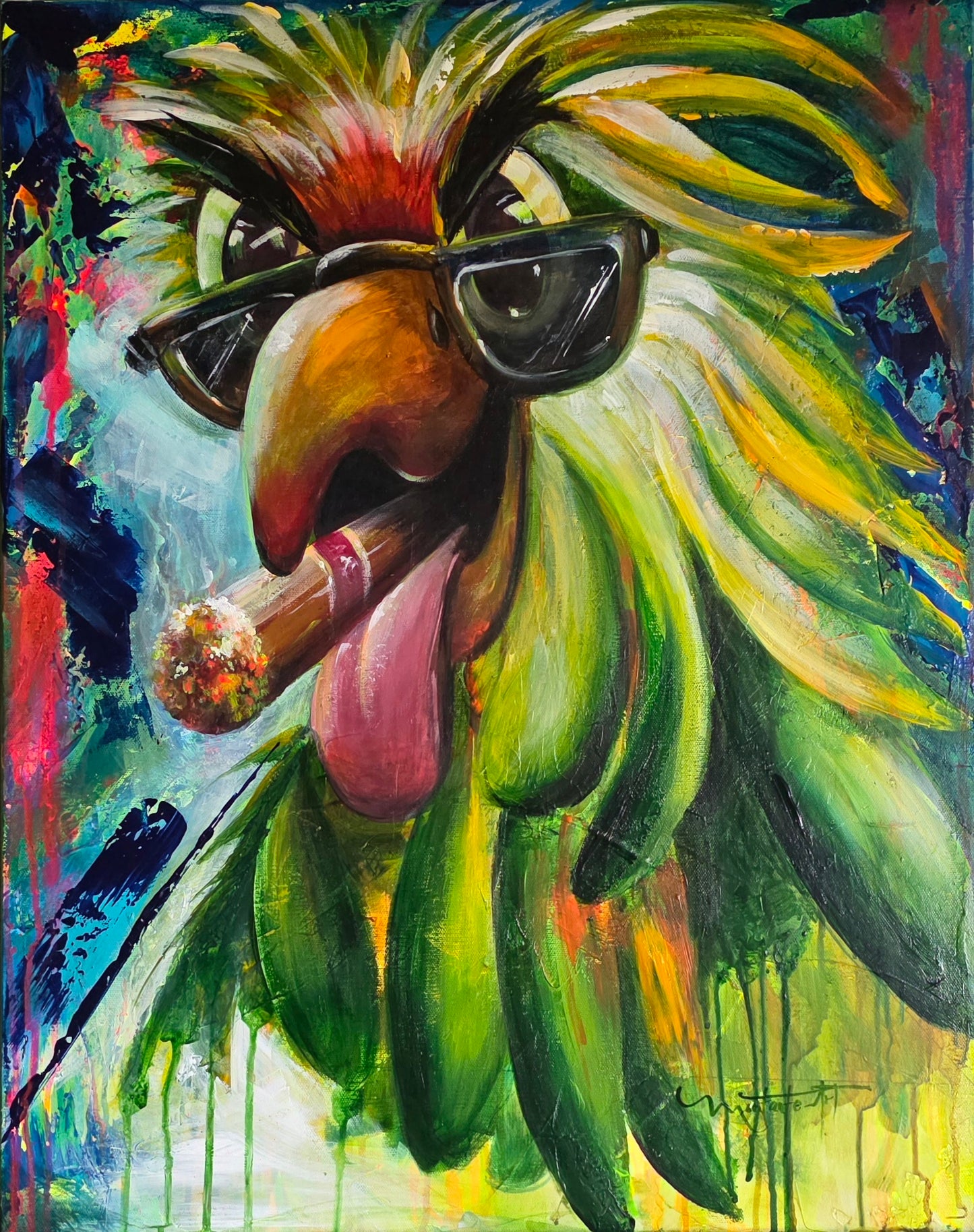 Captain Chaos | Original Cartoon Painting | 22 × 28 | Series 1 of 5