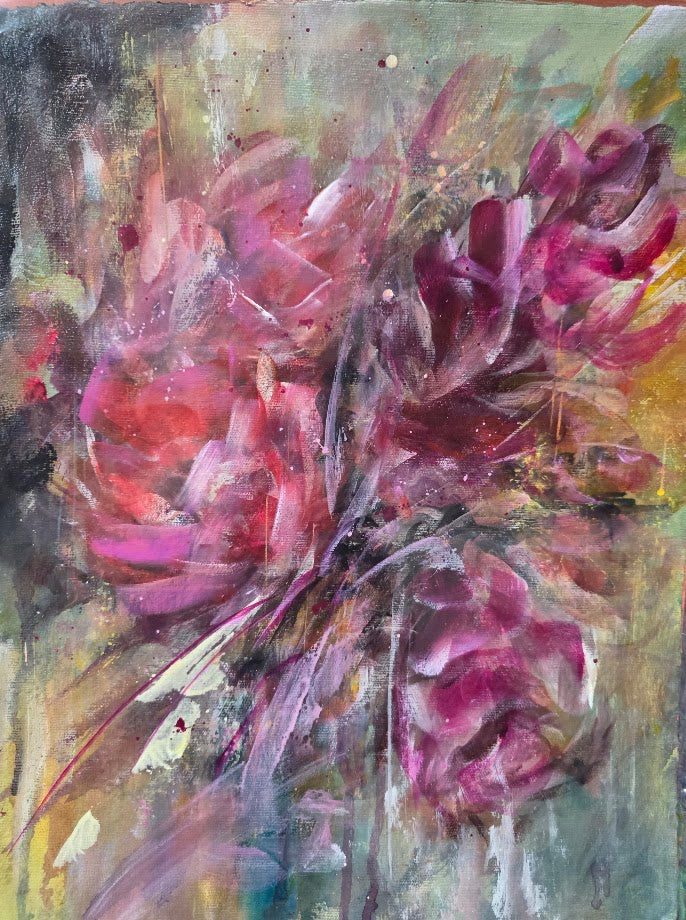 Beauty of Love | Original Floral Painting | Approx. 13 × 16½ | Margie Montante