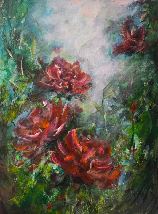 Garden of Love | Original Floral Painting | 13×16 Approx.