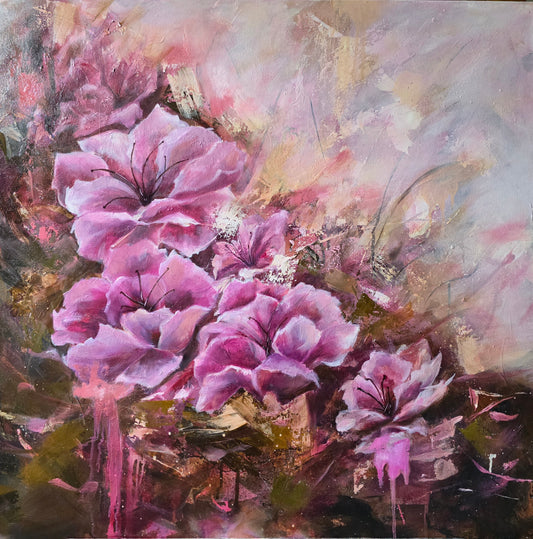 Sweet Surrender | Original Abstract Floral Painting | Margie Montante