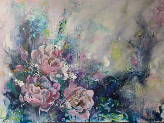 Blue Skies with Love / An original Floral Painting