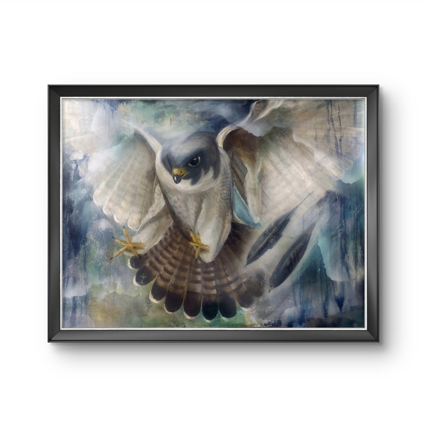Silent Strike | Original Falcon Painting | Margie Montante